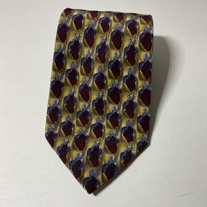 J. Garcia Gold and Red silk tie classic made guitar print